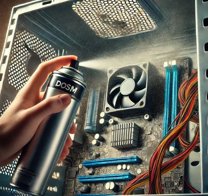 use compressed air can to remove dust