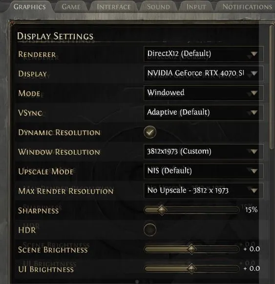 adjust in-game settings